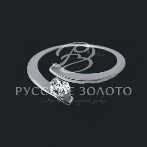 Кольцо из белого золота, с бриллиантом
